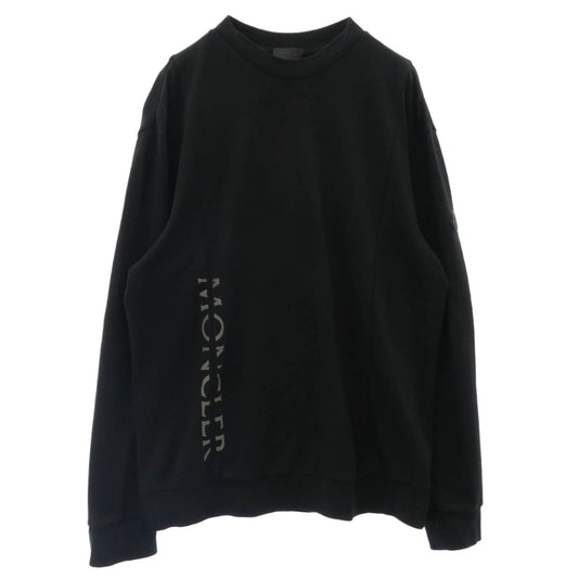 MONCLER モンクレール I10918G00037 899W4 モンクレールジャパンタグ MAGLIA GIROCOLLO ラバーロゴ付 フロントロゴプリント スウェット トレーナー ブラック系 L【中古】