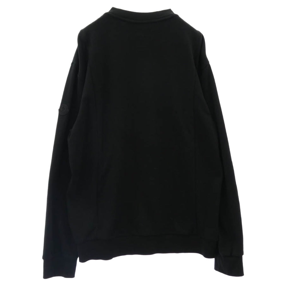 MONCLER モンクレール I10918G00037 899W4 モンクレールジャパンタグ MAGLIA GIROCOLLO ラバーロゴ付 フロントロゴプリント スウェット トレーナー ブラック系 L【中古】
