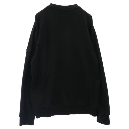 MONCLER モンクレール I10918G00037 899W4 モンクレールジャパンタグ MAGLIA GIROCOLLO ラバーロゴ付 フロントロゴプリント スウェット トレーナー ブラック系 L【中古】