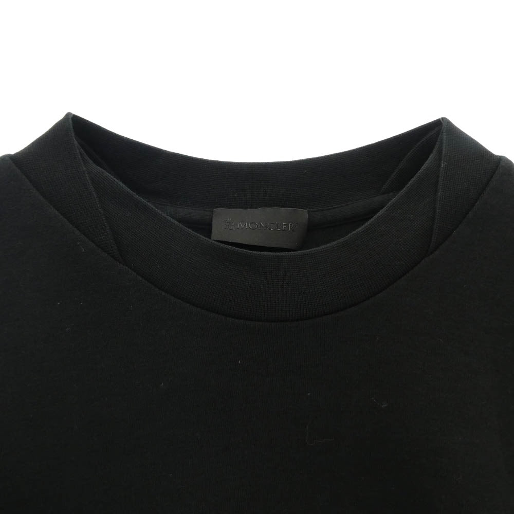 MONCLER モンクレール I10918G00037 899W4 モンクレールジャパンタグ MAGLIA GIROCOLLO ラバーロゴ付 フロントロゴプリント スウェット トレーナー ブラック系 L【中古】