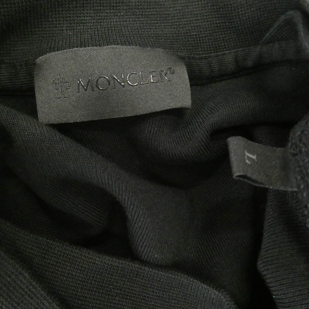 MONCLER モンクレール I10918G00037 899W4 モンクレールジャパンタグ MAGLIA GIROCOLLO ラバーロゴ付 フロントロゴプリント スウェット トレーナー ブラック系 L【中古】