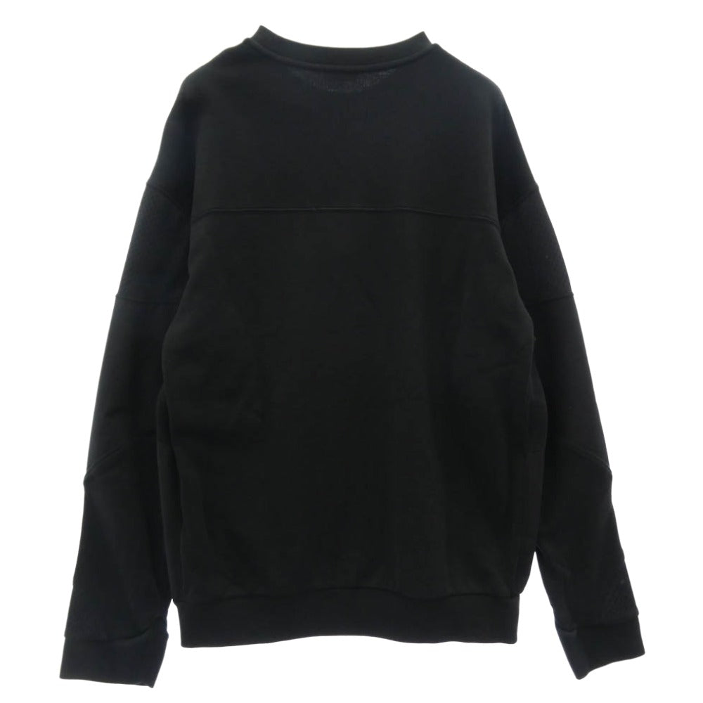 MONCLER モンクレール H10918G0002 809KR モンクレールジャパンタグ MAGLIA GIROCOLLO ラバーワッペン付 メッシュ切替 スウェット トレーナー ブラック系 L【中古】