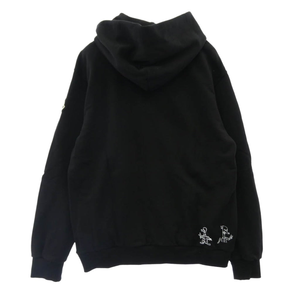 MONCLER モンクレール 22AW H20918G00038 809KR モンクレールジャパンタグ HOODIE ワッペン付 ダックプリント プルオーバーパーカー ブラック ブラック系 M【中古】