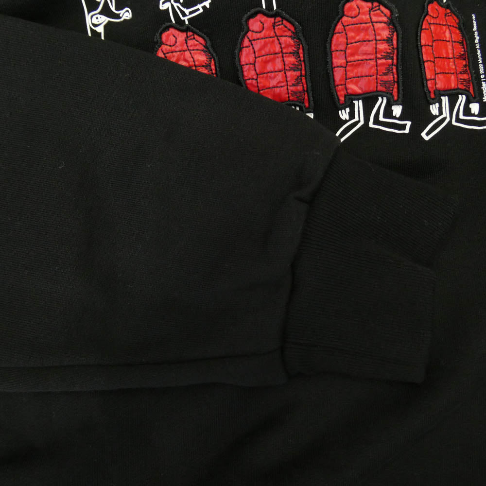 MONCLER モンクレール 22AW H20918G00038 809KR モンクレールジャパンタグ HOODIE ワッペン付 ダックプリント プルオーバーパーカー ブラック ブラック系 M【中古】
