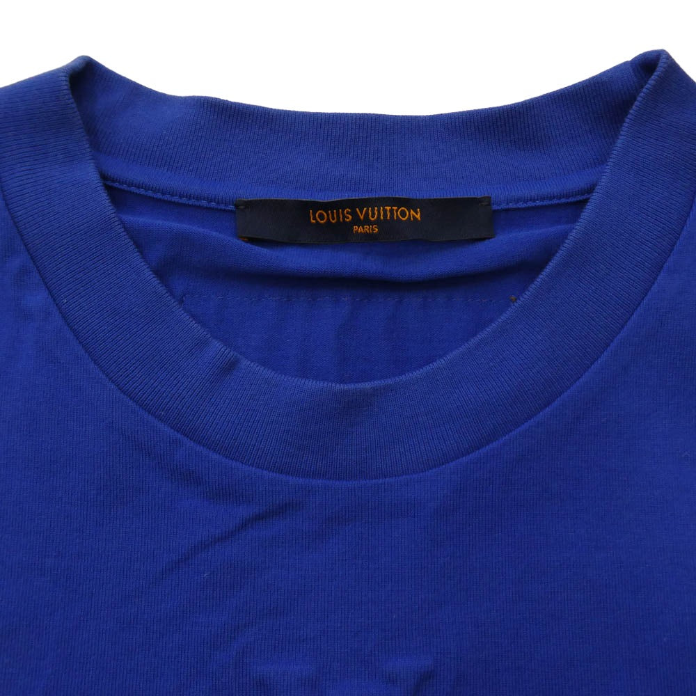 LOUIS VUITTON ルイ・ヴィトン 22AW RM222Q DT3 HNY55W インサイドアウト エンボス LVロゴ Tシャツ 半袖カットソー ブルー ブルー系 M【中古】