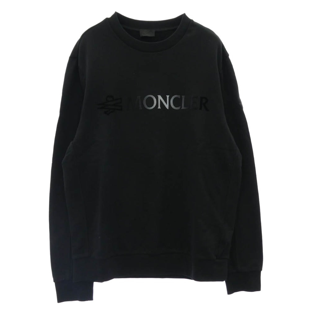 MONCLER モンクレール 23AW I20918G00016 809KR モンクレールジャパンタグ FELPA GIROCOLLO ラバーワッペン付 グラデーションロゴ スウェット トレーナー ブラック系 L【中古】