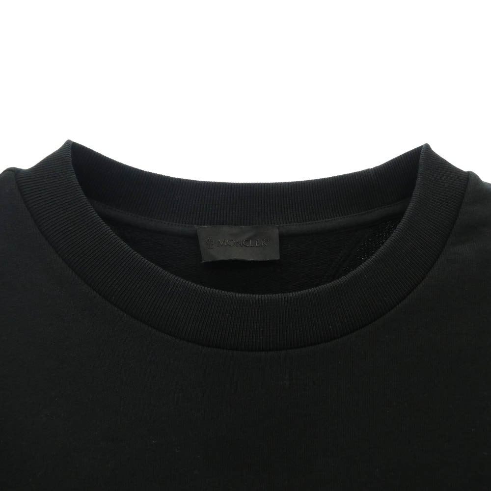MONCLER モンクレール 23AW I20918G00016 809KR モンクレールジャパンタグ FELPA GIROCOLLO ラバーワッペン付 グラデーションロゴ スウェット トレーナー ブラック系 L【中古】