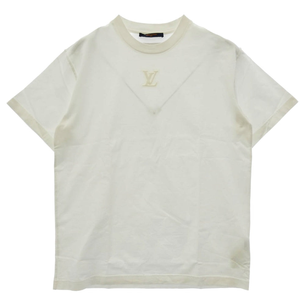 LOUIS VUITTON ルイ・ヴィトン 22AW RM222Q DT3 HNY55W インサイドアウト エンボス LVロゴ Tシャツ 半袖カットソー ホワイト ホワイト系 M【中古】