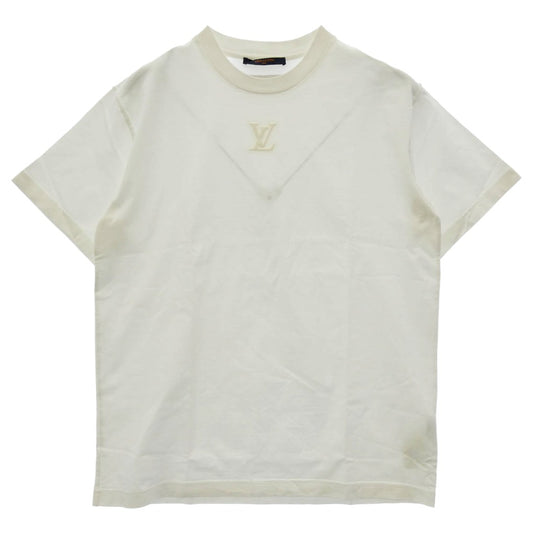 LOUIS VUITTON ルイ・ヴィトン 22AW RM222Q DT3 HNY55W インサイドアウト エンボス LVロゴ Tシャツ 半袖カットソー ホワイト ホワイト系 M【中古】