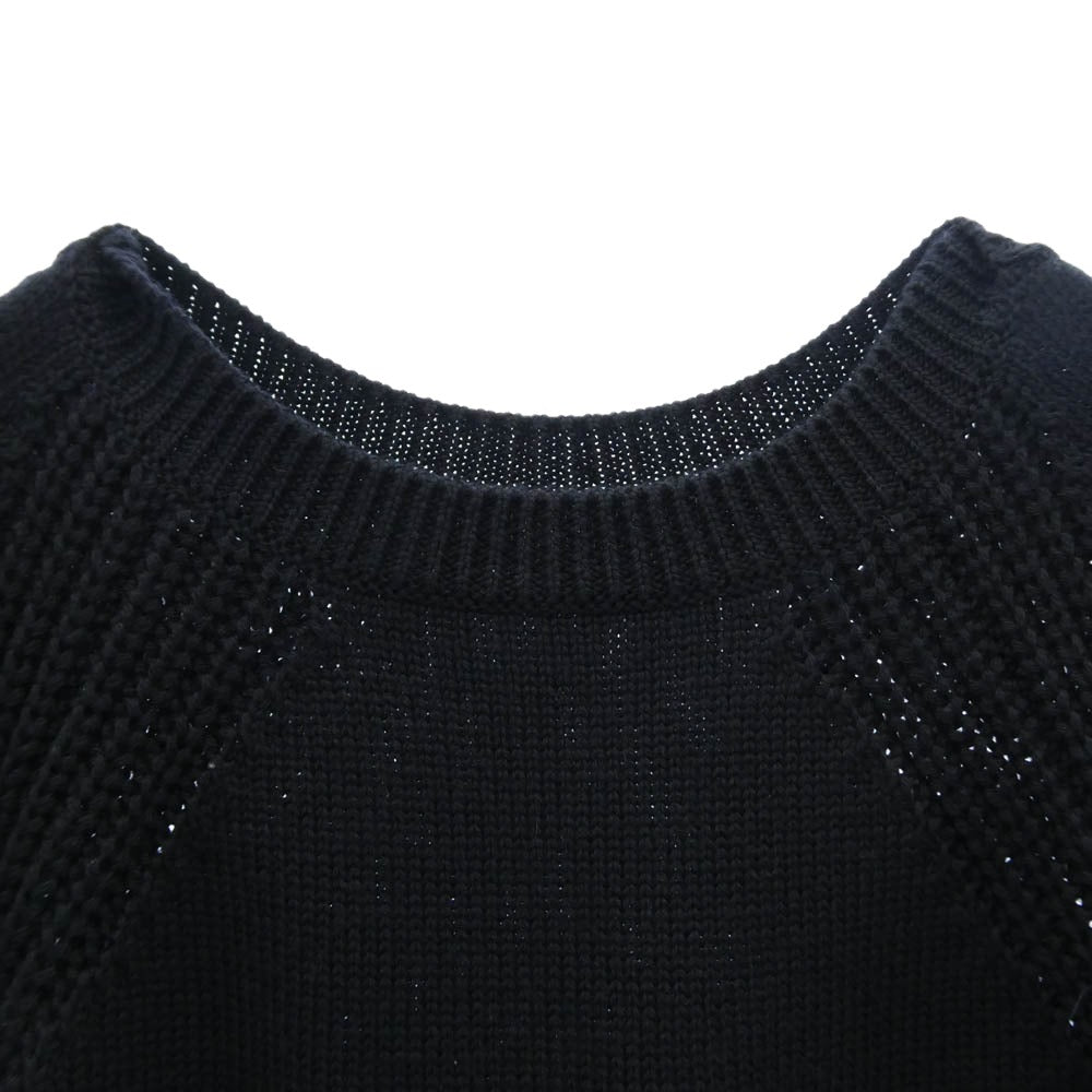 MONCLER モンクレール 23AW I20919C00019 M1121 モンクレールジャパンタグ フェルトワッペン ラグランスリーブ クルーネック ニットセーター ダークネイビー系 L【中古】