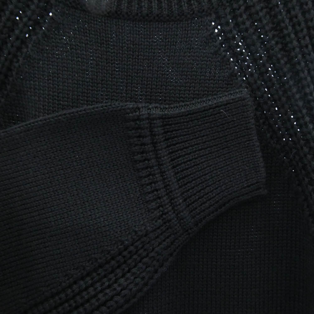 MONCLER モンクレール 23AW I20919C00019 M1121 モンクレールジャパンタグ フェルトワッペン ラグランスリーブ クルーネック ニットセーター ダークネイビー系 L【中古】