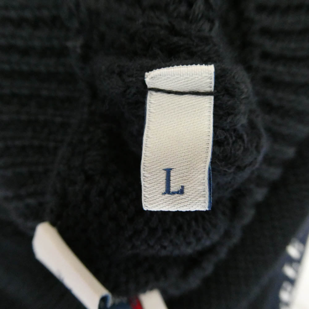 MONCLER モンクレール 23AW I20919C00019 M1121 モンクレールジャパンタグ フェルトワッペン ラグランスリーブ クルーネック ニットセーター ダークネイビー系 L【中古】