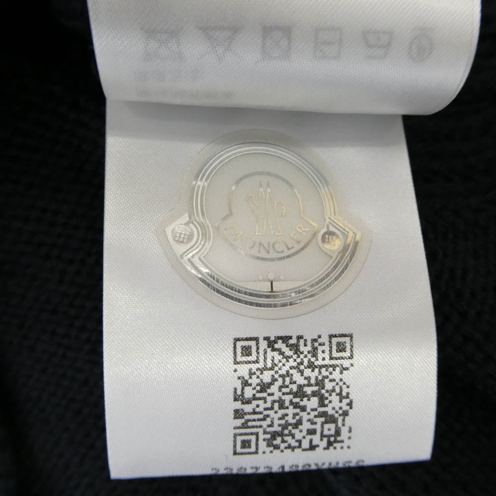 MONCLER モンクレール 23AW I20919C00019 M1121 モンクレールジャパンタグ フェルトワッペン ラグランスリーブ クルーネック ニットセーター ダークネイビー系 L【中古】