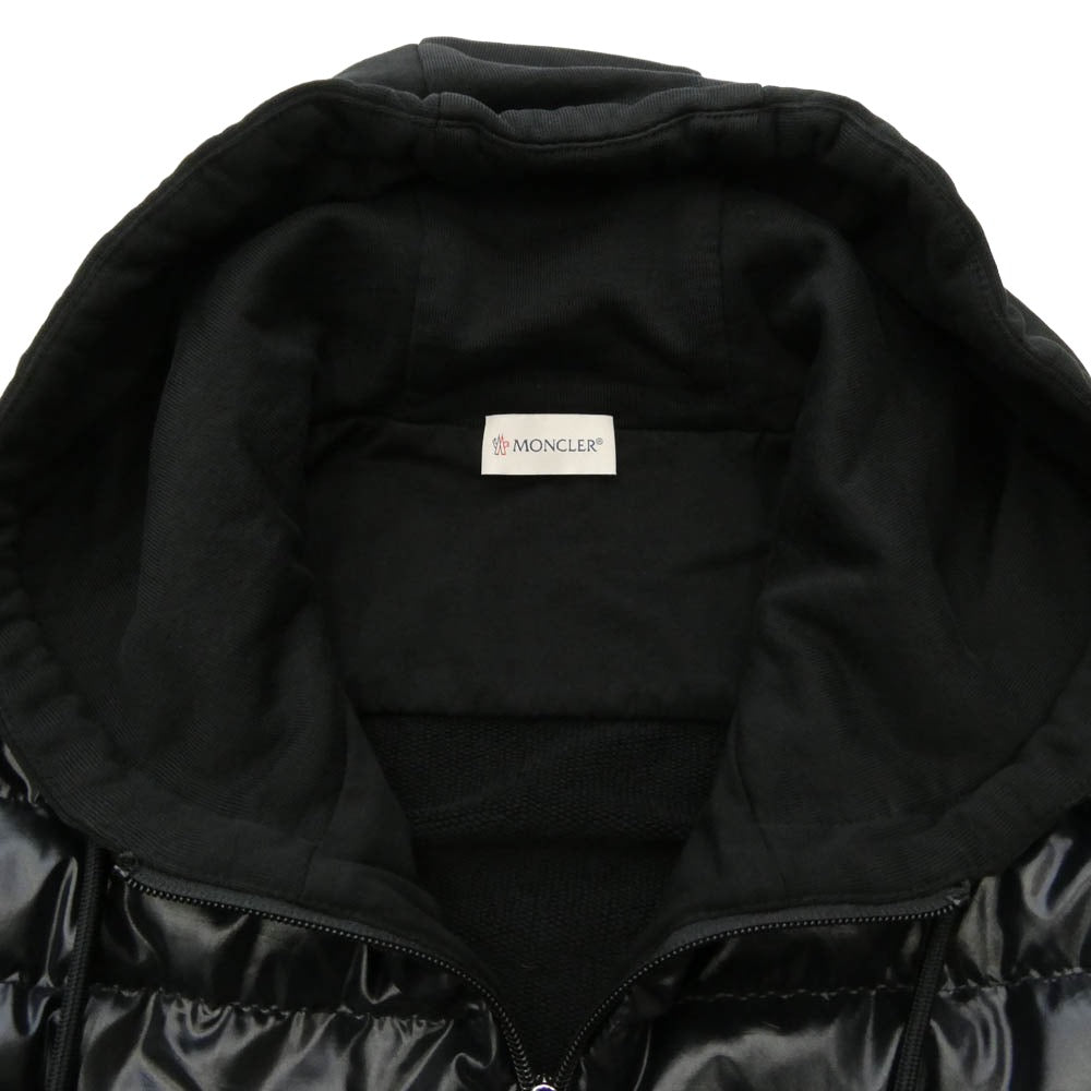 MONCLER モンクレール H10918G00009 809KR モンクレールジャパンタグ MAGLIA CON CAPPUCCIO マグリア コン カプチーオ ダウン切替 ジップアップ パーカー フーディ ブラック系 L【中古】