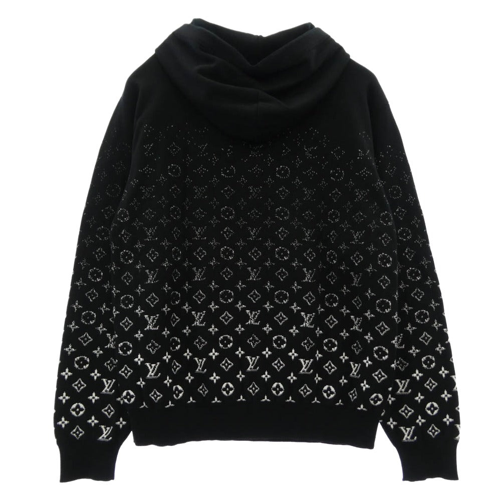 LOUIS VUITTON ルイ・ヴィトン 23SS RM231Q USO HNN45W モノグラム グラディエント ジャガード プルオーバーパーカー ブラック系 ホワイト系 L【中古】