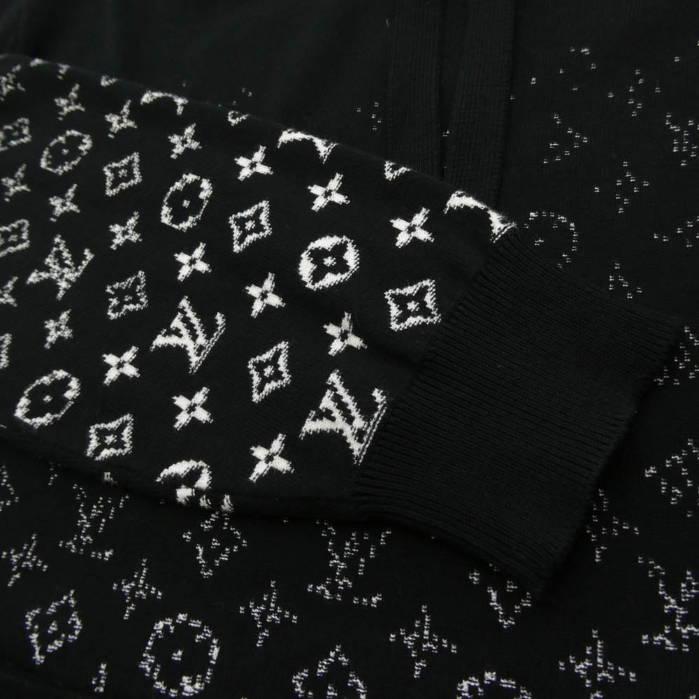LOUIS VUITTON ルイ・ヴィトン 23SS RM231Q USO HNN45W モノグラム グラディエント ジャガード プルオーバーパーカー ブラック系 ホワイト系 L【中古】