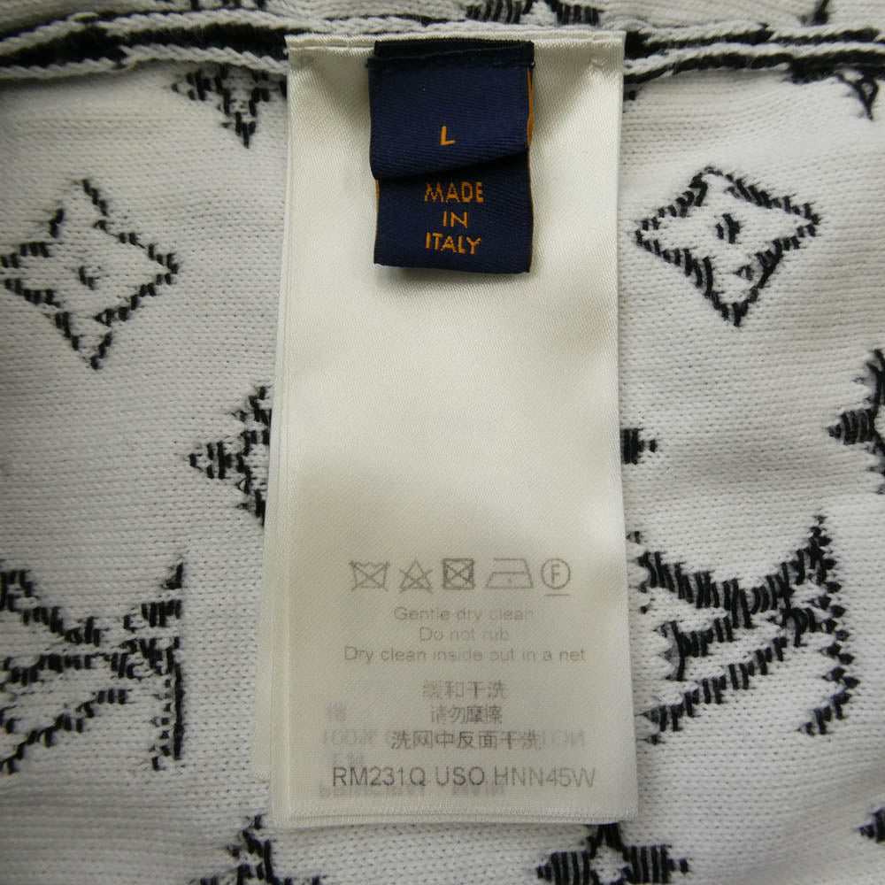 LOUIS VUITTON ルイ・ヴィトン 23SS RM231Q USO HNN45W モノグラム グラディエント ジャガード プルオーバーパーカー ブラック系 ホワイト系 L【中古】