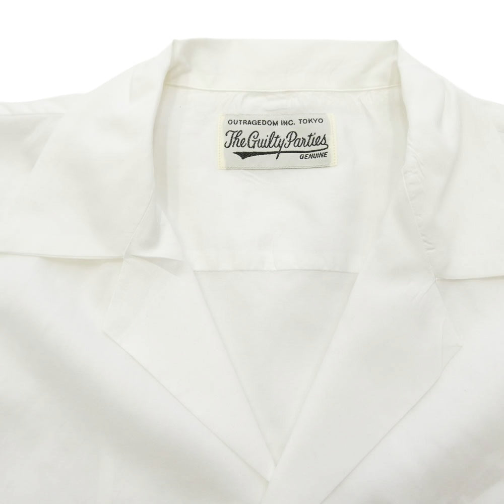 WACKO MARIA ワコマリア 20SS MAFIA SHIRT TYPE-2 50's マフィアシャツ ロゴ プリント オープンカラーシャツ ホワイト系 M【中古】