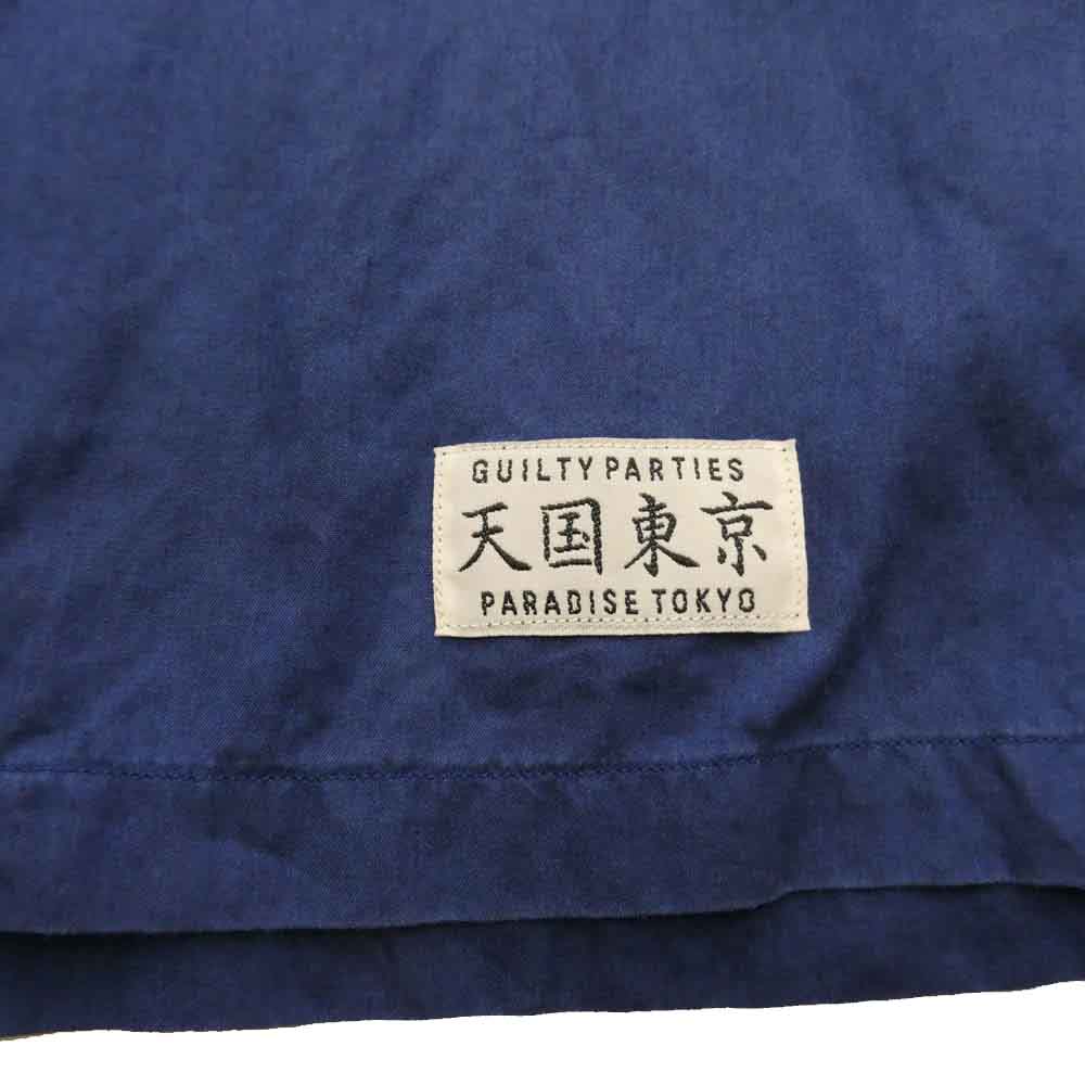 WACKO MARIA ワコマリア 20SS MAFIA SHIRT TYPE-2 50's マフィアシャツ ロゴ プリント オープンカラーシャツ ネイビー系 M【中古】