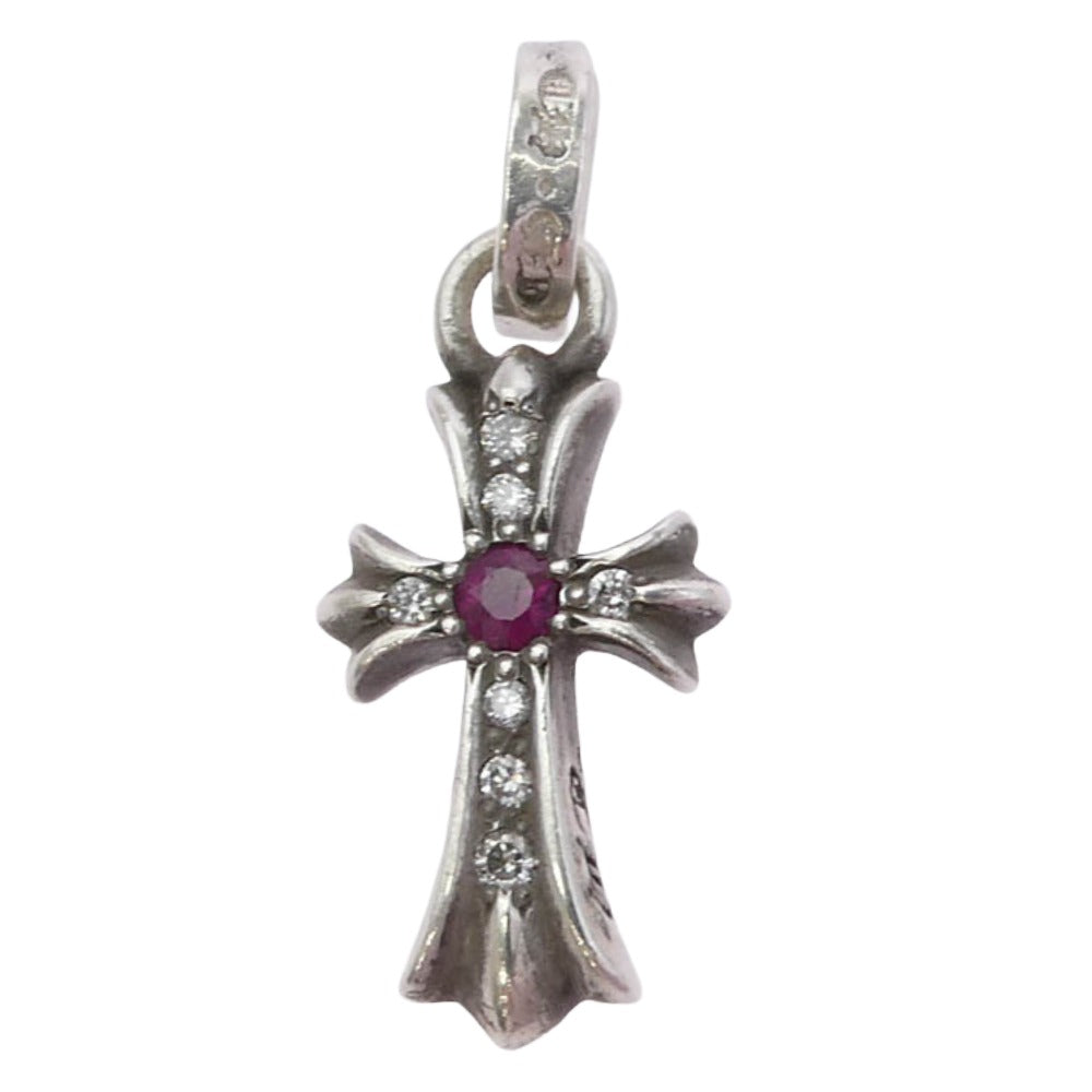 CHROME HEARTS クロムハーツ（原本無） CRS BBYFAT P DMND A RUBY A ベイビーファット チャーム アフター パヴェダイヤ アフター ルビー ペンダントトップ シルバー系 レッド系【中古】