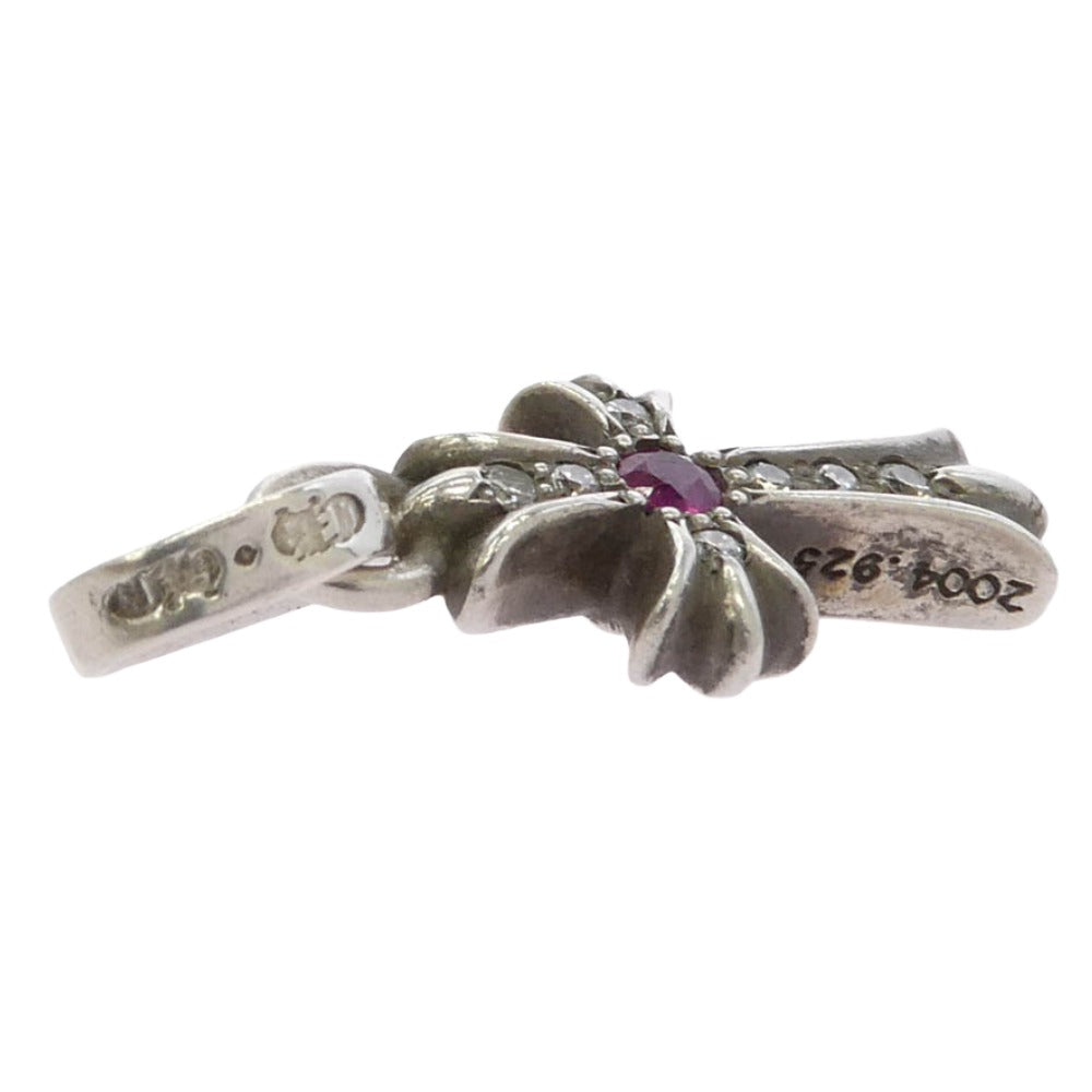 CHROME HEARTS クロムハーツ（原本無） CRS BBYFAT P DMND A RUBY A ベイビーファット チャーム アフター パヴェダイヤ アフター ルビー ペンダントトップ シルバー系 レッド系【中古】