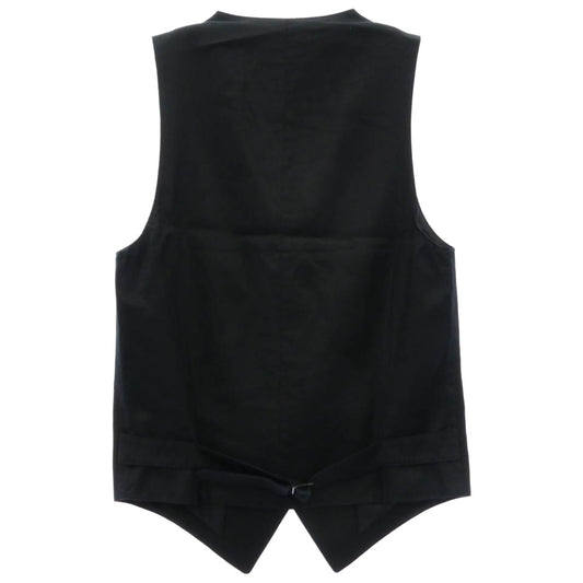 SAINT LAURENT サンローラン 15SS 370568 Y639H by Hedi Slimane エディ期 ウールギャバジン ベスト ジレ ブラック系 46【美品】【中古】