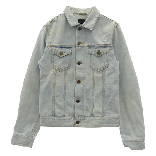 SAINT LAURENT サンローラン 14SS 347058 YM26R by Hedi Slimane エディ期 ヴィンテージ加工 デニムジャケット インディゴブルー系 S【中古】