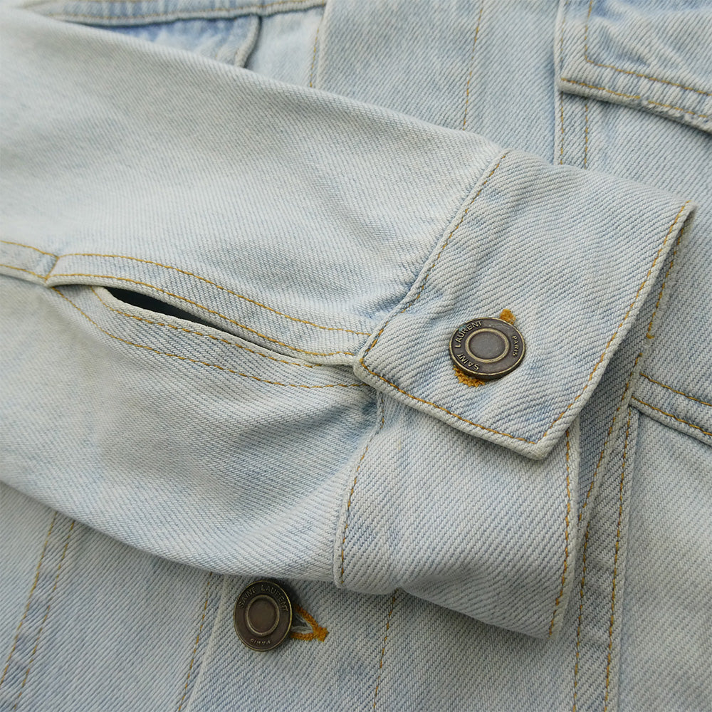 SAINT LAURENT サンローラン 14SS 347058 YM26R by Hedi Slimane エディ期 ヴィンテージ加工 デニムジャケット インディゴブルー系 S【中古】