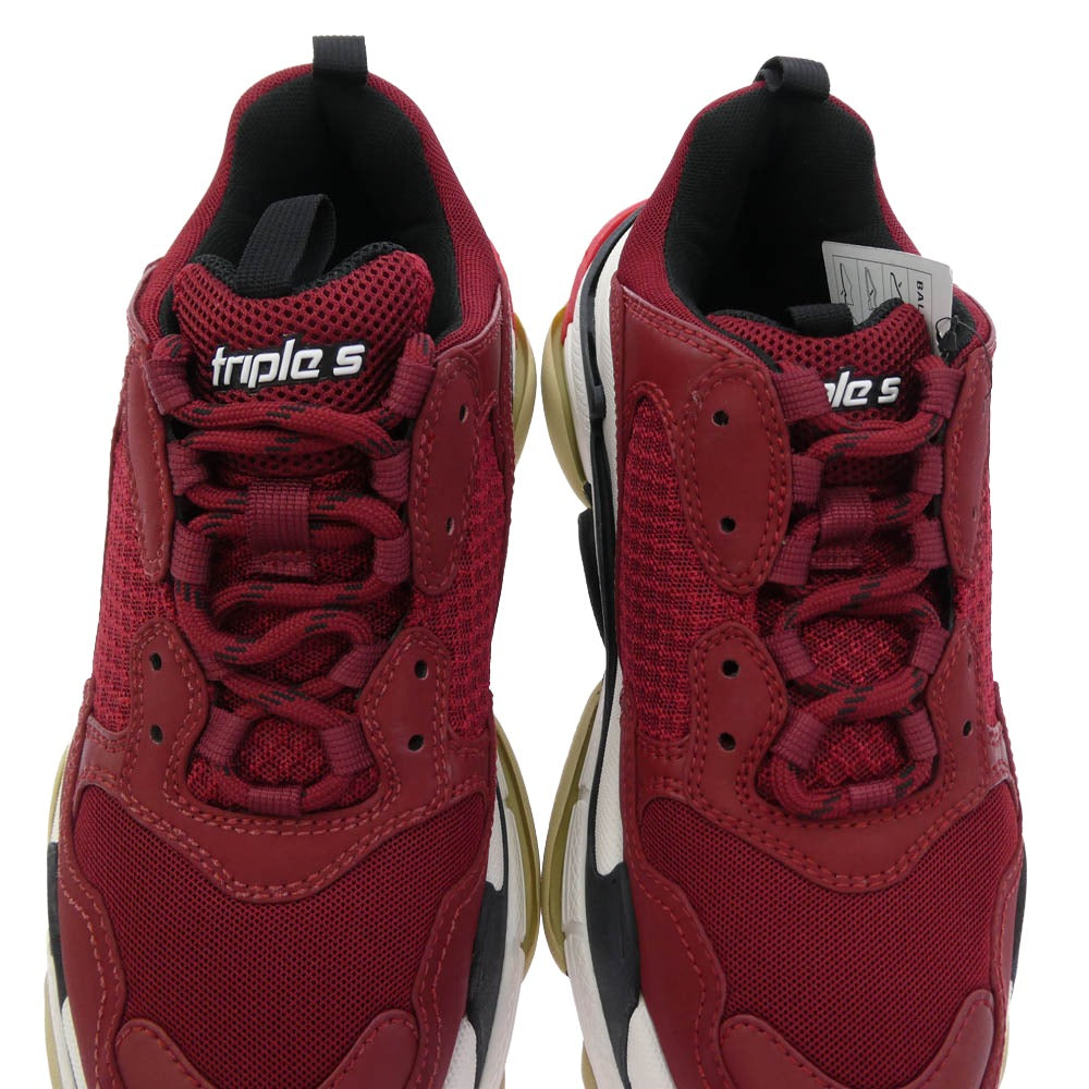 BALENCIAGA バレンシアガ 536737 W09OM 5504 Triple S Sneaker Burgundy トリプルS スニーカー ローカット ワインレッド系 26.5cm【極上美品】【中古】