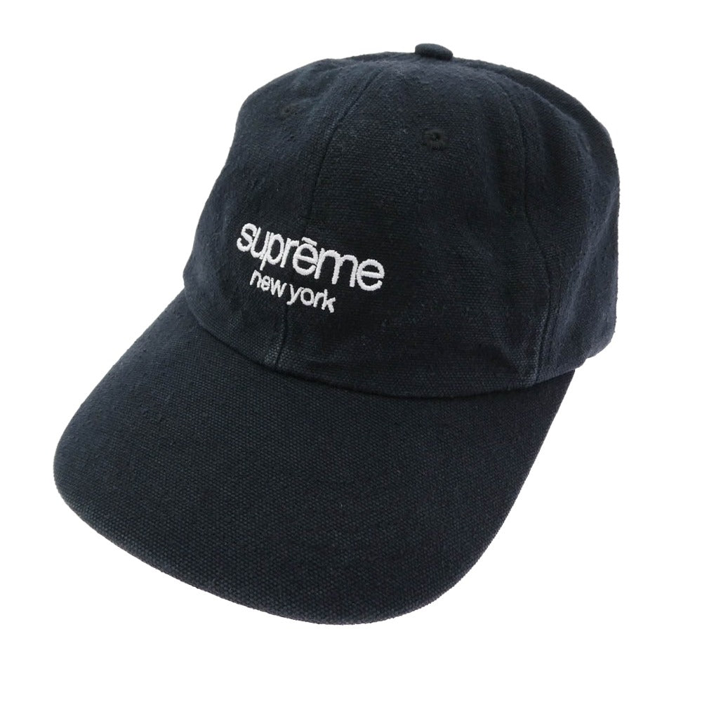 Supreme シュプリーム 23SS Classic Logo 6-Panel ウォッシュ加工 クラシック ロゴ 6パネル キャップ 帽子 ブラック系【中古】