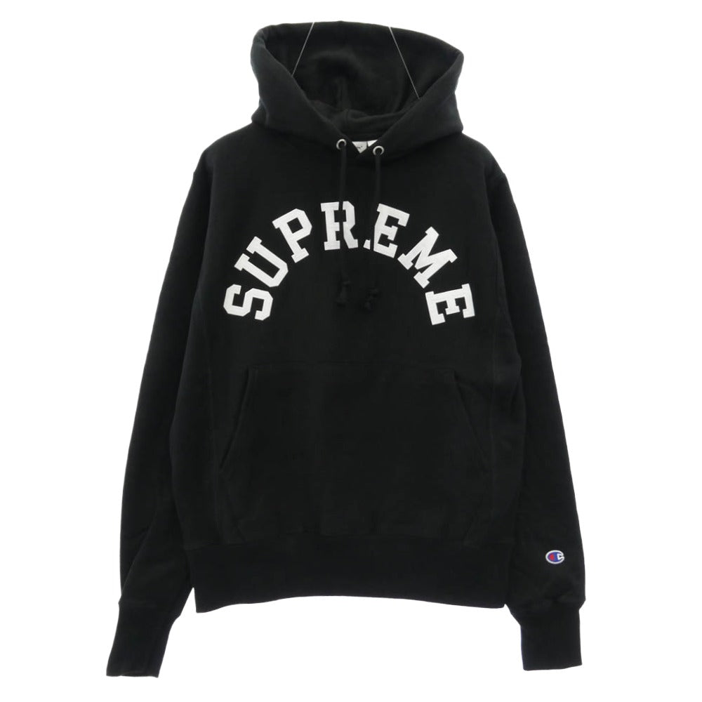 Supreme シュプリーム Champion チャンピオン 25SS x Champion チャンピオン Hooded Sweatshirt フーデッド スウェットシャツ フーディー パーカー ブラック系 M【極上美品】【中古】