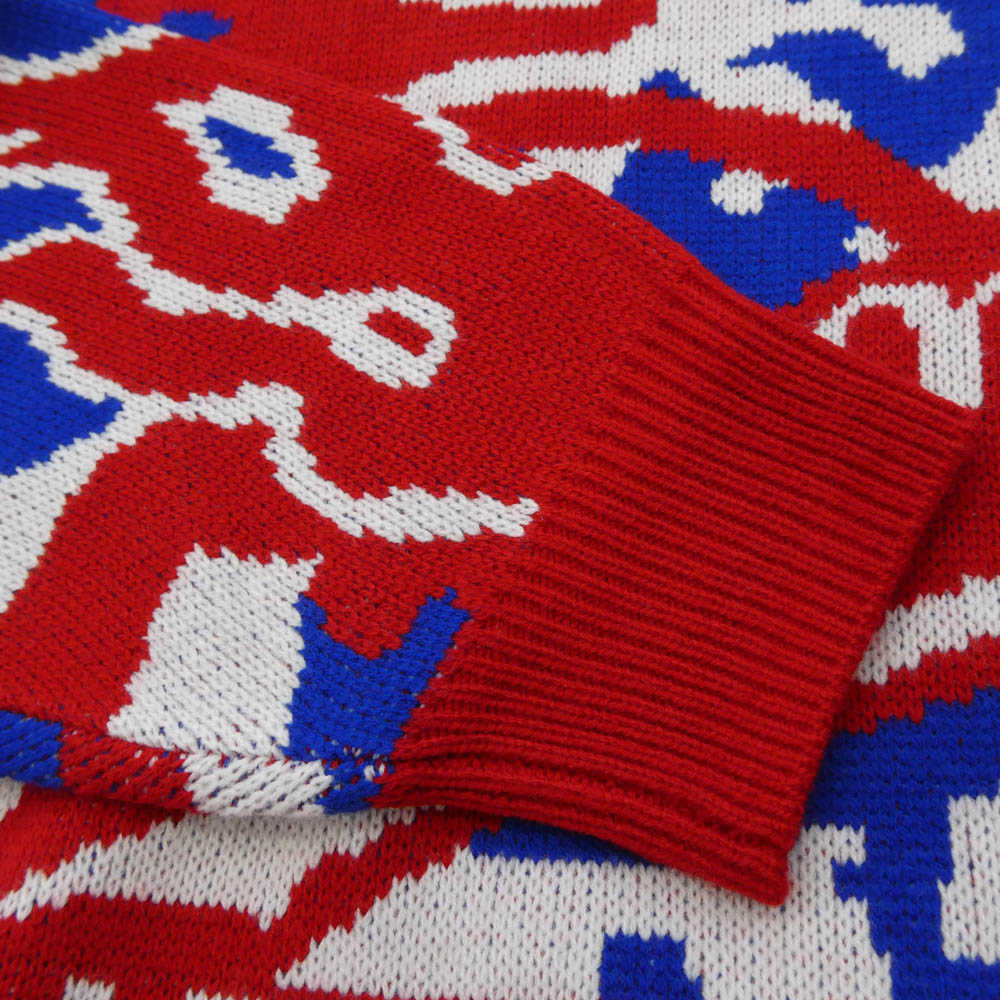Supreme シュプリーム 22SS x Vanson Leathers バンソン レザー Sweater ニット クルーネック セーター マルチカラー系 M【極上美品】【中古】