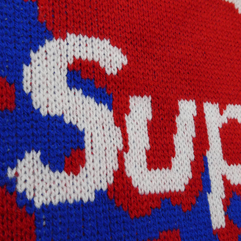 Supreme シュプリーム 22SS x Vanson Leathers バンソン レザー Sweater ニット クルーネック セーター マルチカラー系 M【極上美品】【中古】