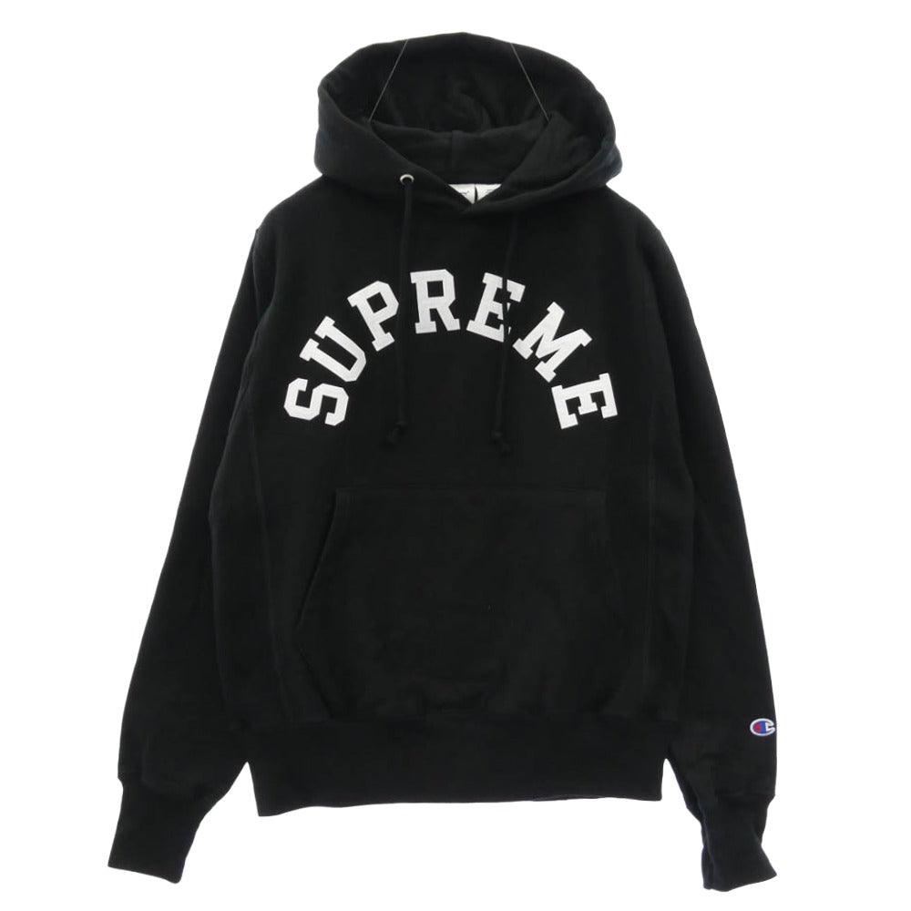 Supreme シュプリーム Champion チャンピオン 25SS x Champion チャンピオン Hooded Sweatshirt フーデッド スウェットシャツ フーディー パーカー ブラック系 M【極上美品】【中古】