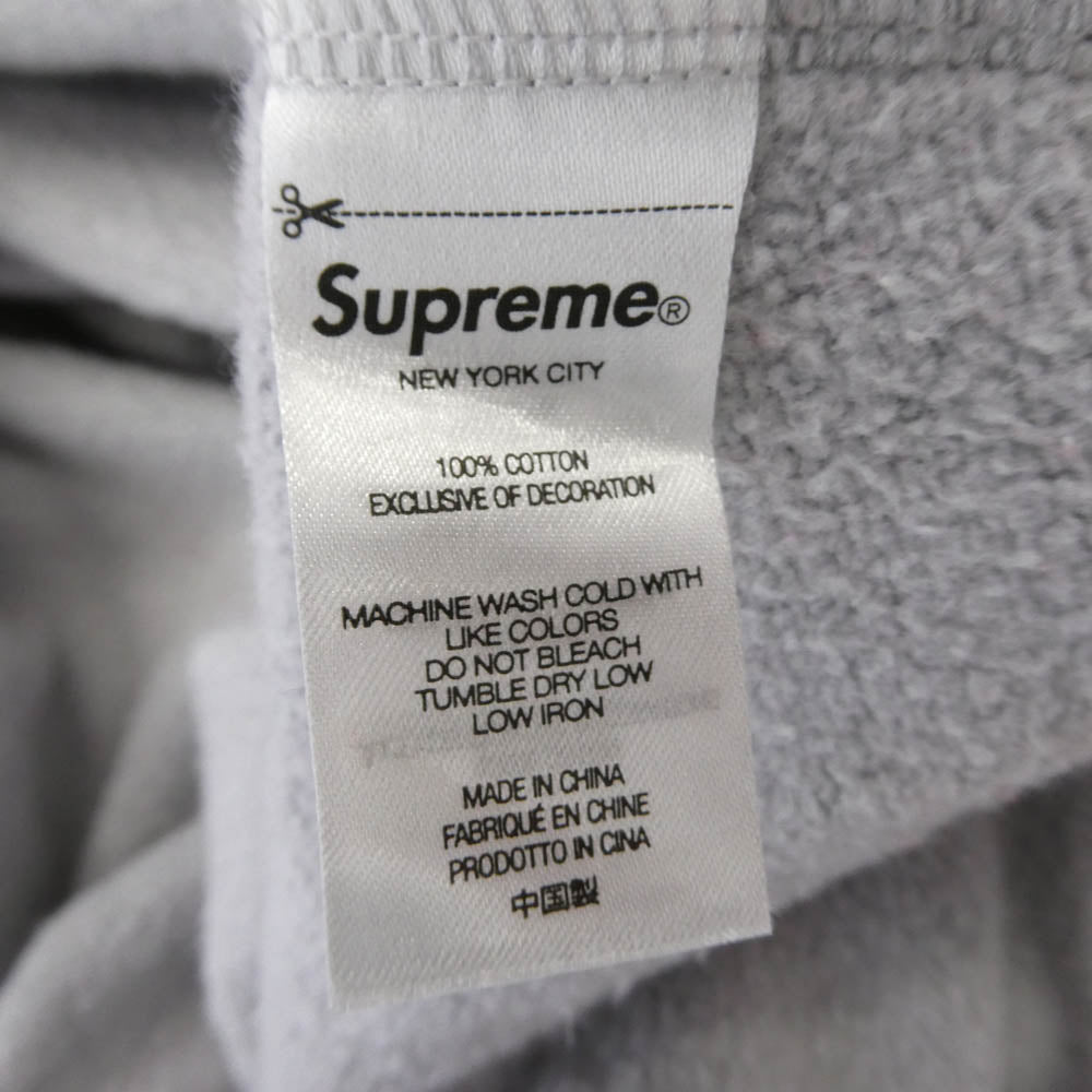 Supreme シュプリーム 22SS Cropped Panels Hooded Sweatshirt クロップド パネル フーディー スウェットシャツ フーディー パーカー グレー レッド系 ラベンダー系 L【美品】【中古】
