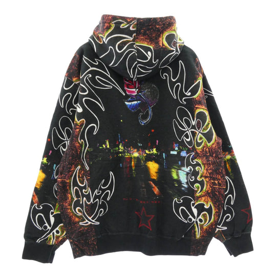 Supreme シュプリーム 22SS East Broadway Hooded Sweatshirt イースト ブロードウェイ フーデッド スウェットシャツ パーカー フーディー チャコール系 マルチカラー系 XL【美品】【中古】