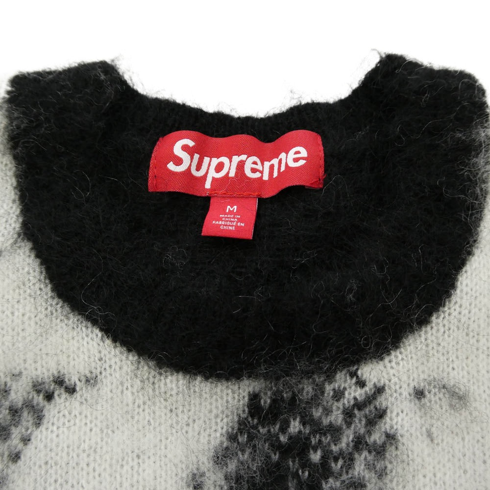 Supreme シュプリーム 25SS x Aphex Twin エイフェックスツイン Mohair Sweater モヘア ニット セーター ブラック系 ホワイト系 M【美品】【中古】