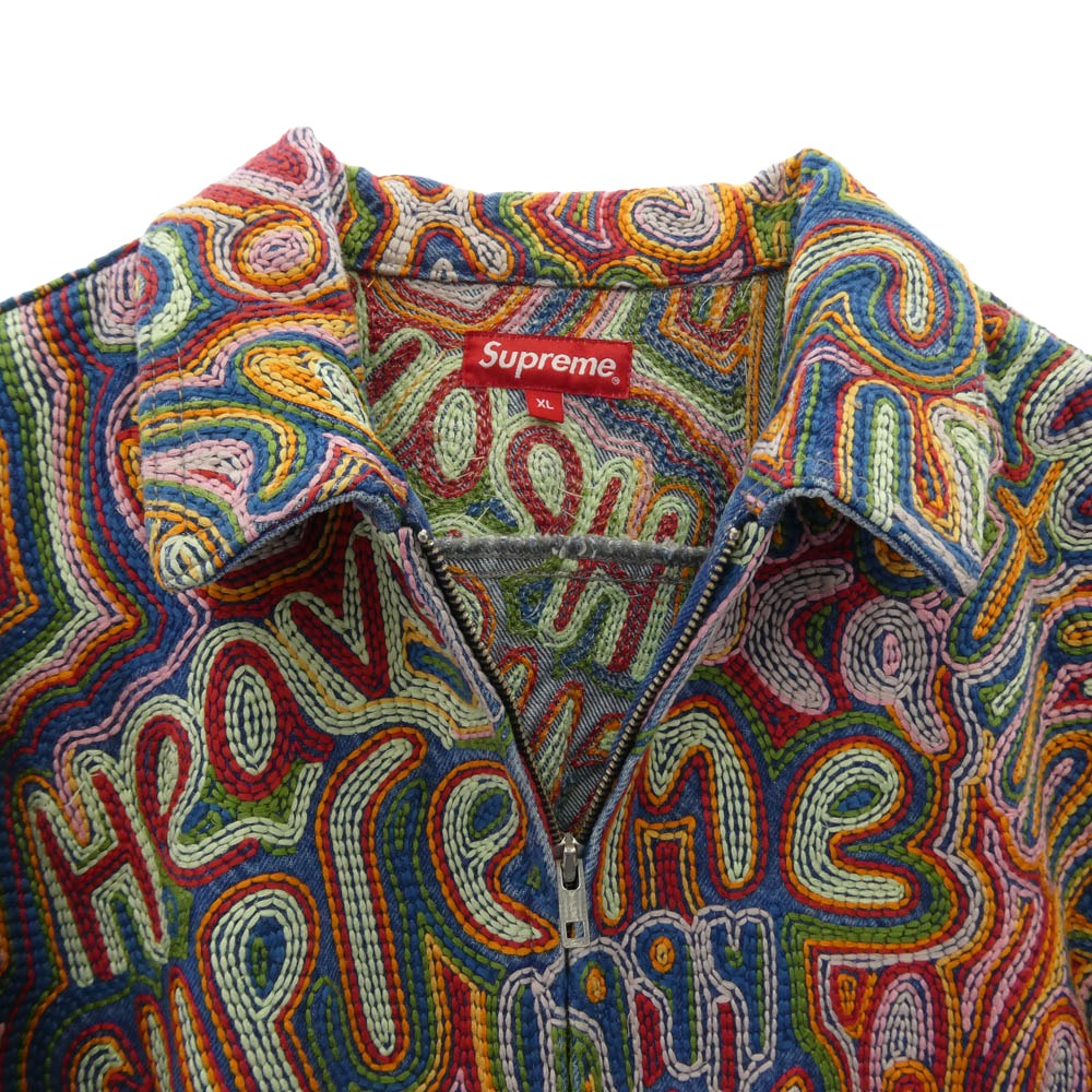 Supreme シュプリーム 22SS Chainstitch Denim Jacket チェーン ステッチ デニム ジャケット マルチカラー系 XL【美品】【中古】