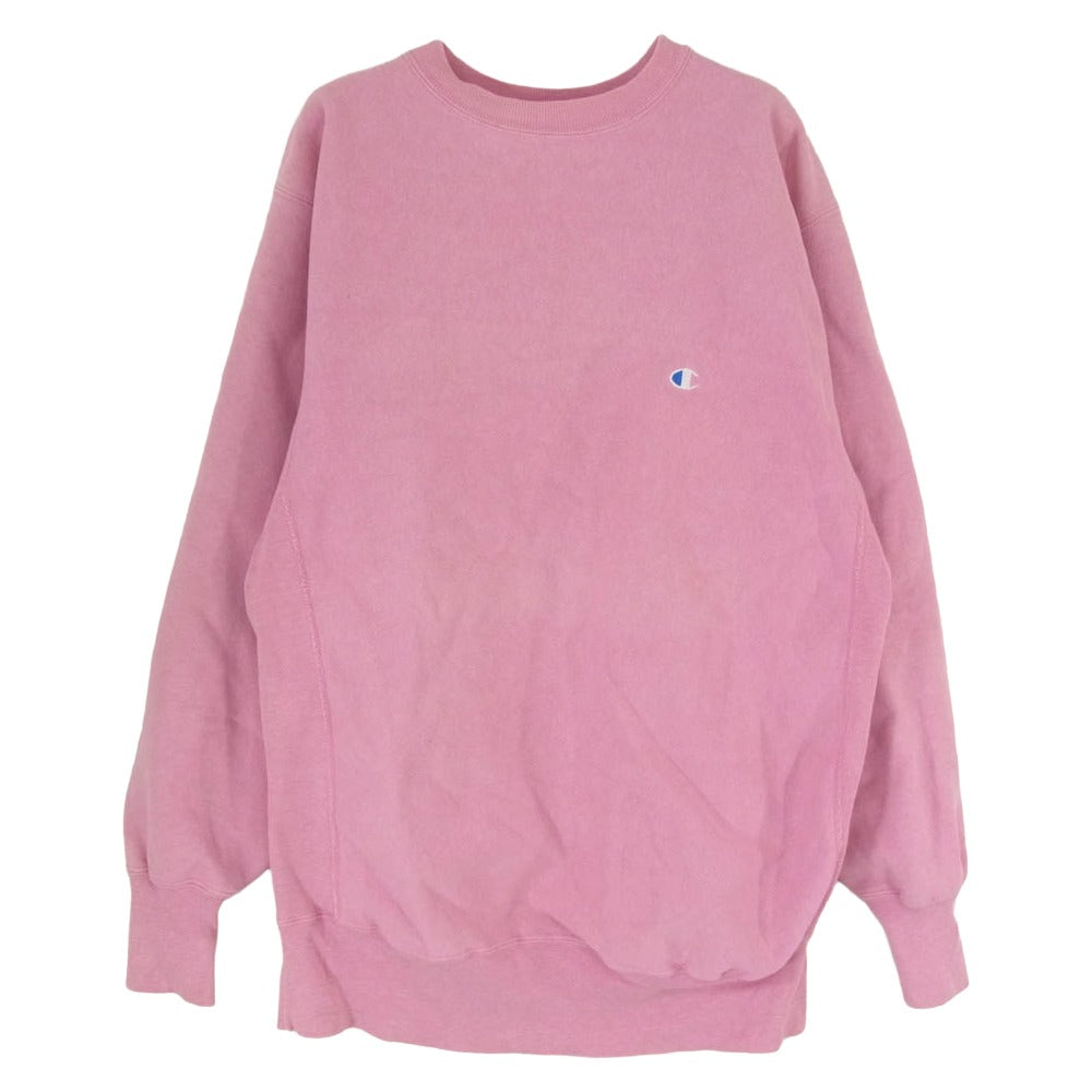 Champion チャンピオン 90s USA製 刺繍タグ リバースウィーブ スウェット ピンク系 XL【中古】