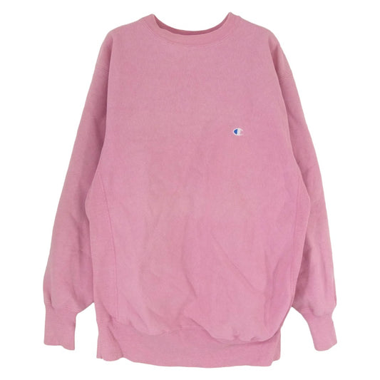 Champion チャンピオン 90s USA製 刺繍タグ リバースウィーブ スウェット ピンク系 XL【中古】