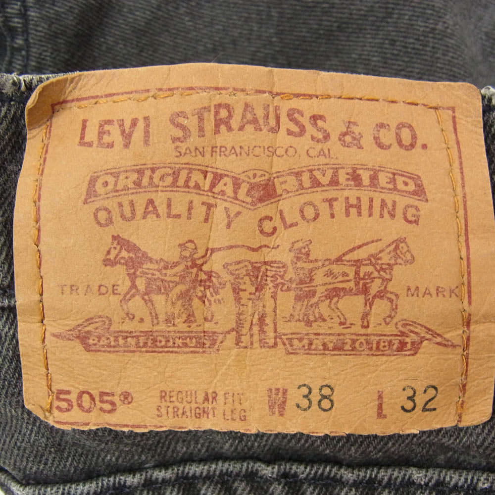 Levi's リーバイス 90s USA製 505 後染めブラックデニム パンツ ブラック系 38【中古】