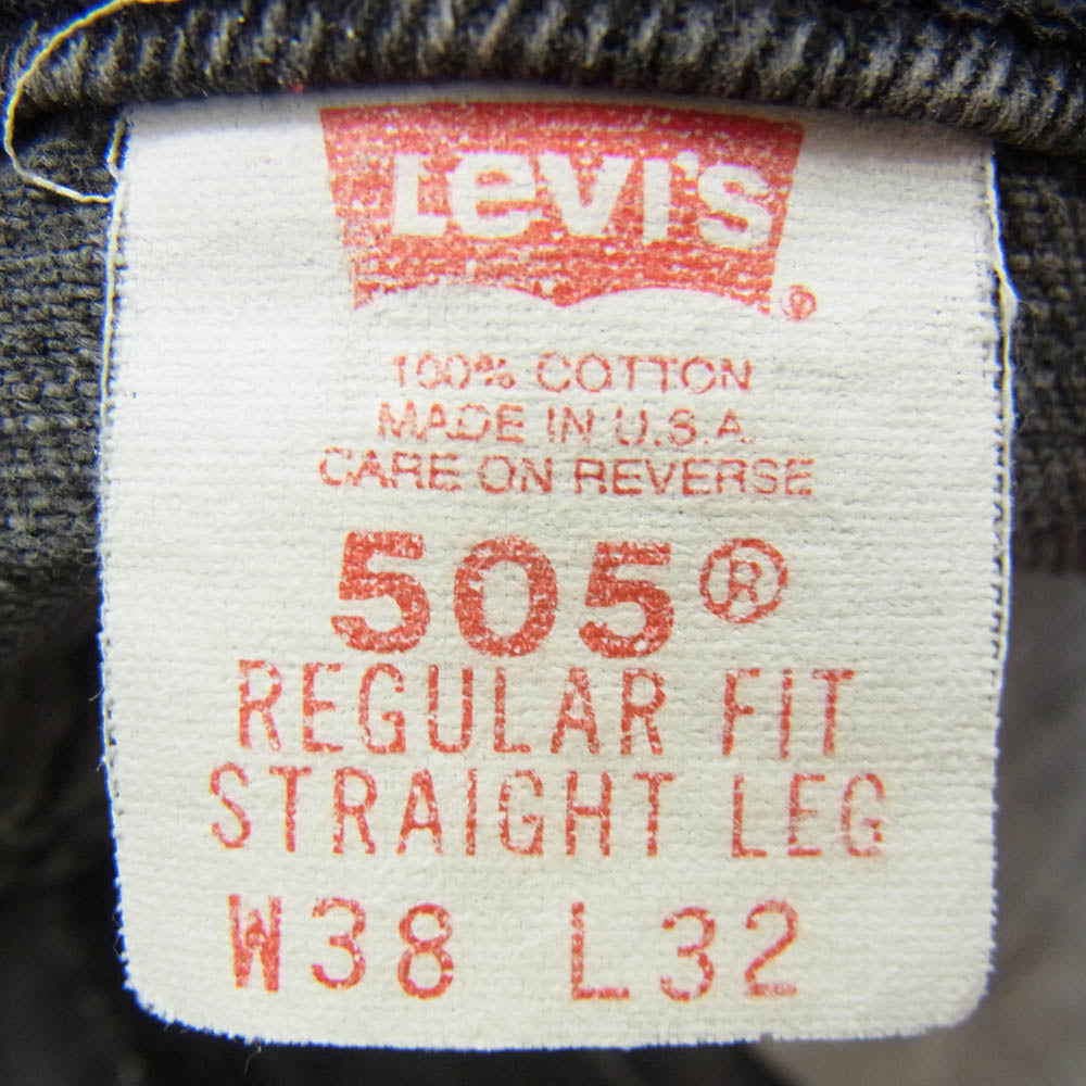 Levi's リーバイス 90s USA製 505 後染めブラックデニム パンツ ブラック系 38【中古】
