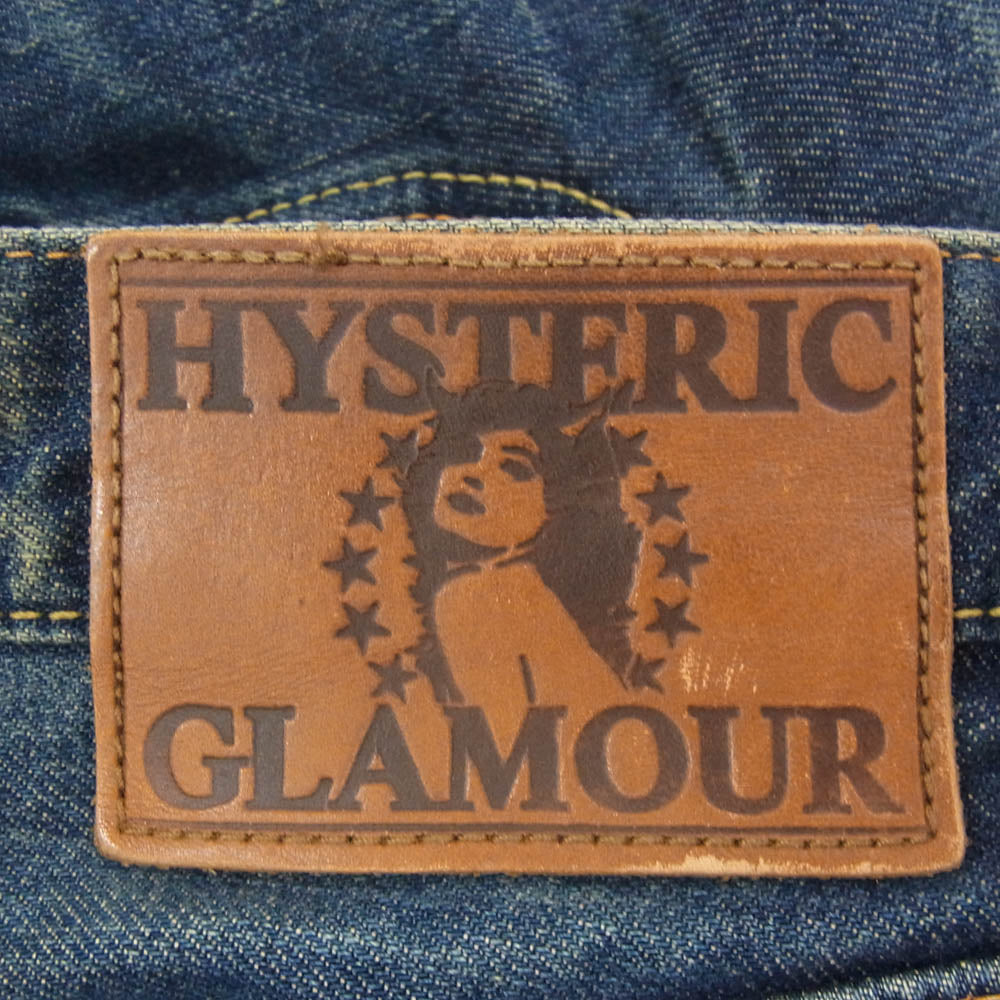 HYSTERIC GLAMOUR ヒステリックグラマー 0213AP13 RW CLASH加工 スタッズ デニム ストレートPT パンツ インディゴブルー系 32【中古】