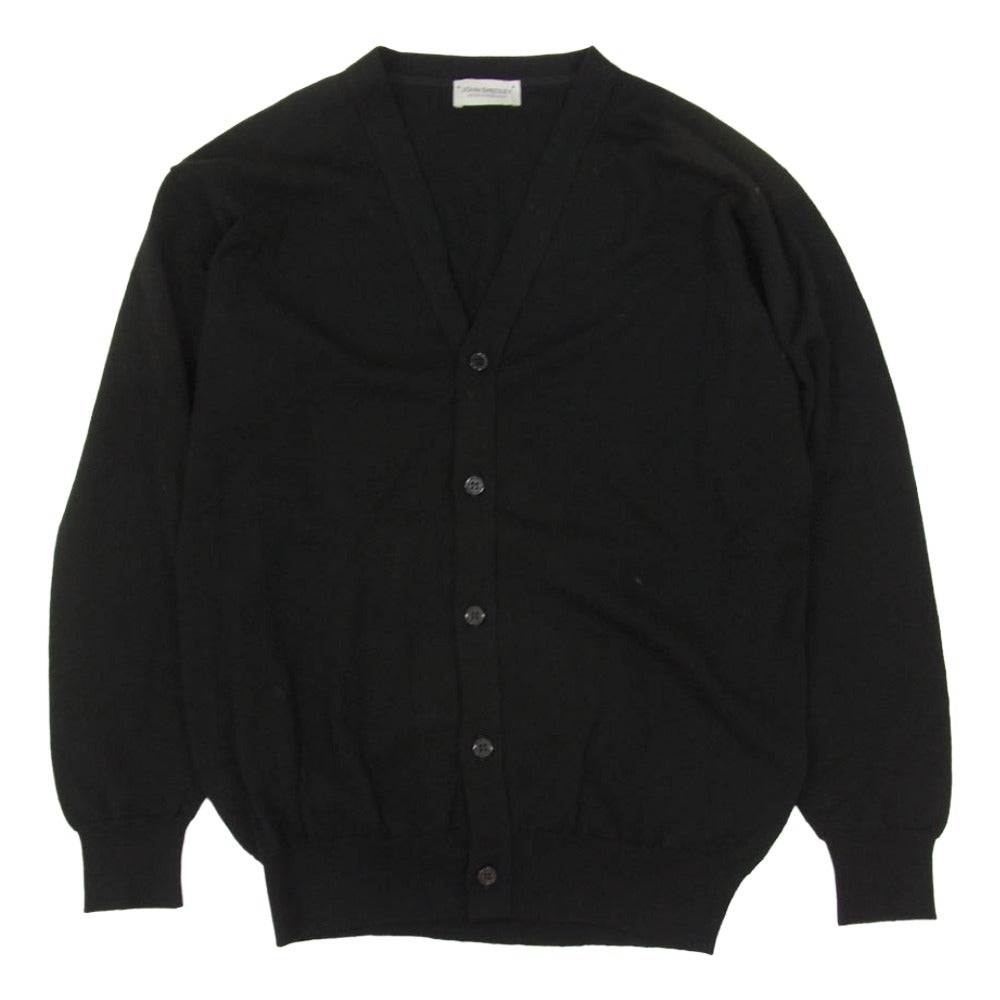 JOHN SMEDLEY ジョンスメドレー イギリス製 ウール カーディガン ブラック系 L【中古】