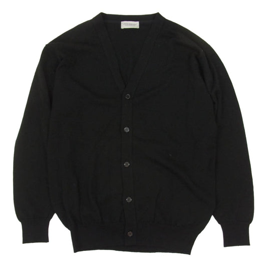 JOHN SMEDLEY ジョンスメドレー イギリス製 ウール カーディガン ブラック系 L【中古】