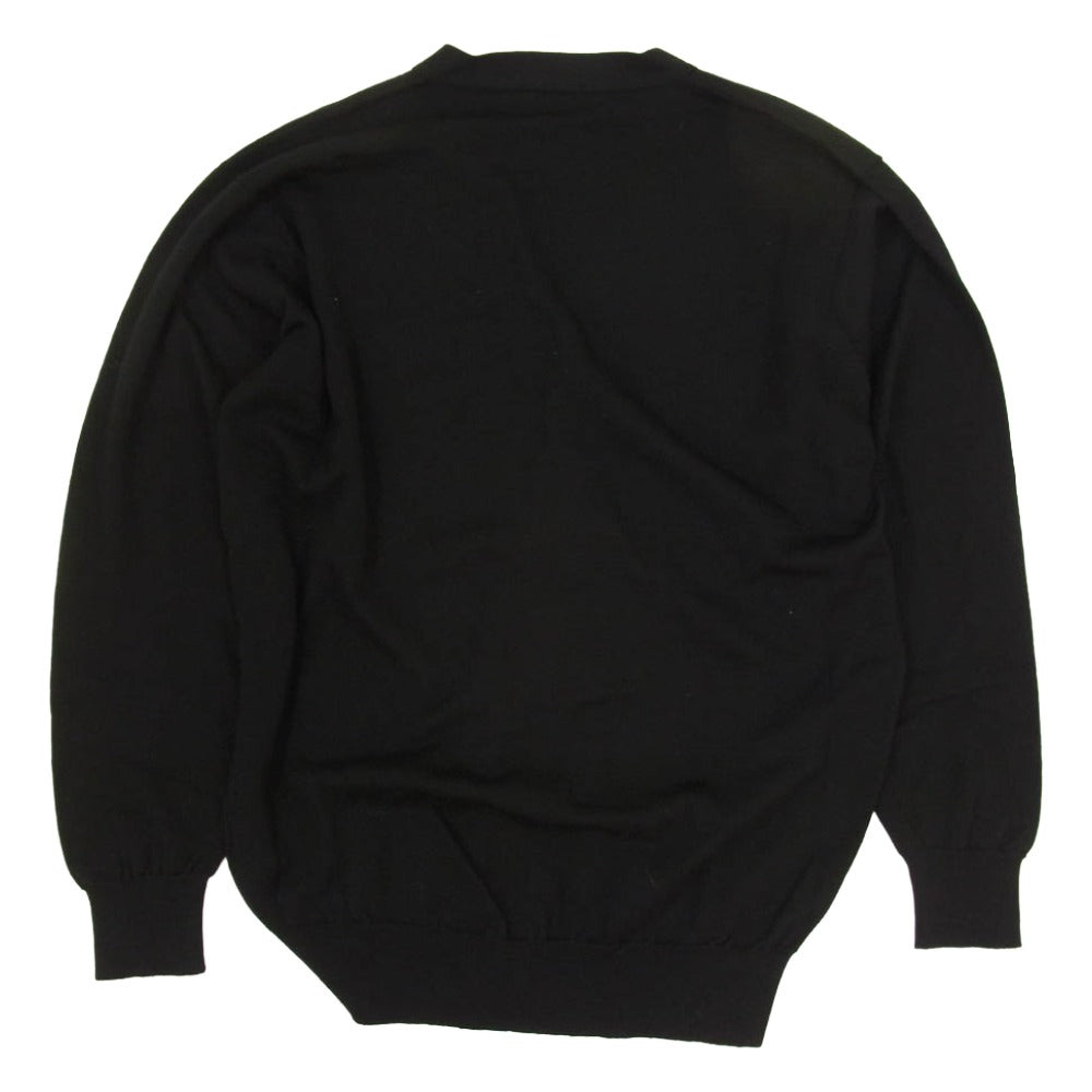 JOHN SMEDLEY ジョンスメドレー イギリス製 ウール カーディガン ブラック系 L【中古】