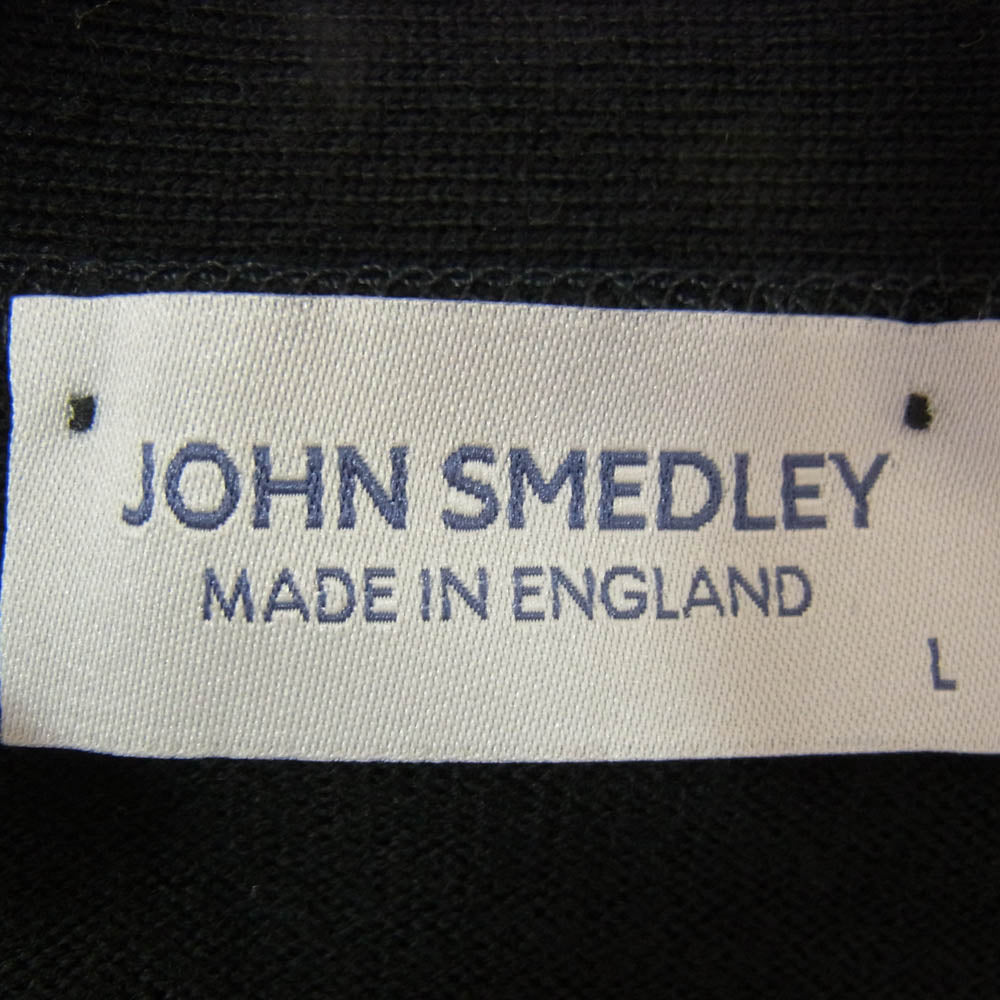 JOHN SMEDLEY ジョンスメドレー イギリス製 ウール カーディガン ブラック系 L【中古】