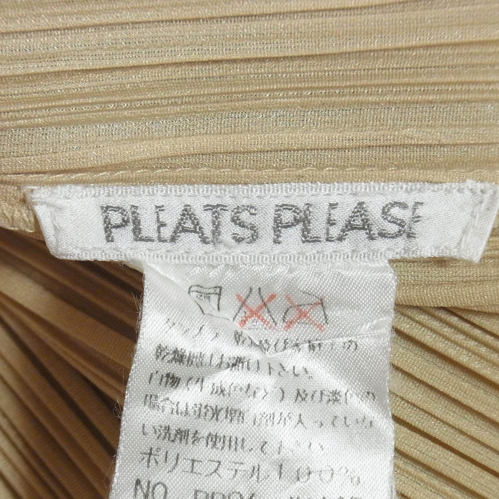 PLEATS PLEASE プリーツプリーズ イッセイミヤケ PP04-JK615 プリーツ スリット ノースリーブ ワンピース ベージュ系 3【中古】
