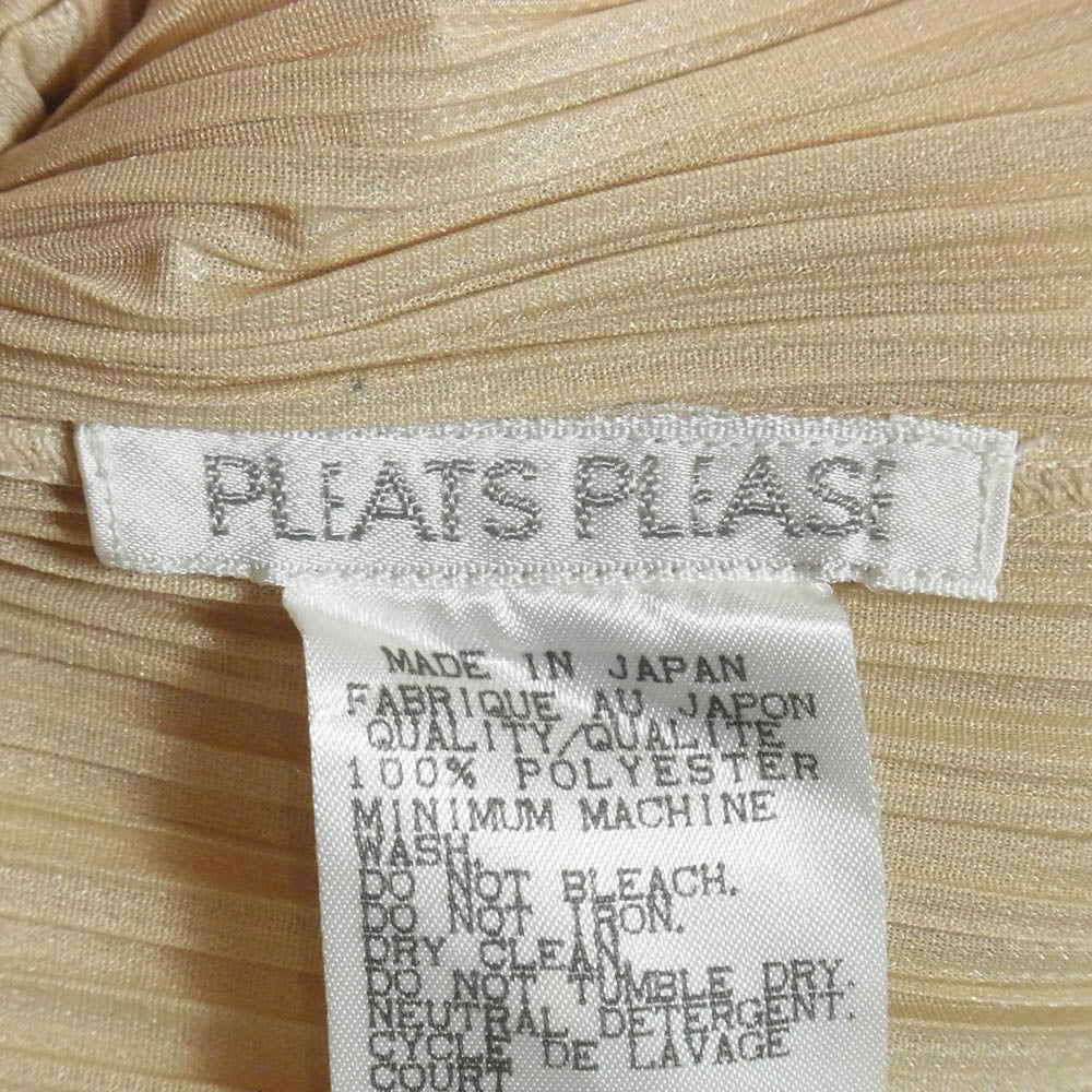 PLEATS PLEASE プリーツプリーズ イッセイミヤケ 00AW PP04-JK624 プリーツ 長袖 オープンカラー 開襟 シャツ ブラウス ベージュ系 3【中古】