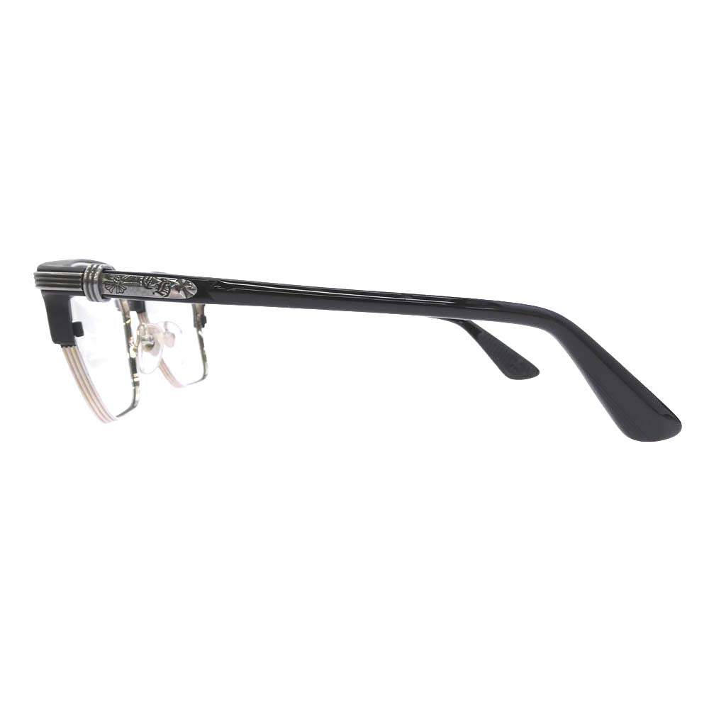 CHROME HEARTS クロムハーツ（原本無） 純正アイウェアケース付き BLAZIN CHクロステンプル 眼鏡 メガネ ブラック系 シルバー系 56□17-151【中古】
